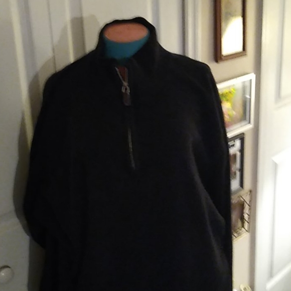 2XL Men's soft black long sleeve zip up shirt - Picture 2 of 5